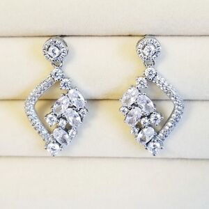 $169 Elegant Sterling Silver Crystal Earrings